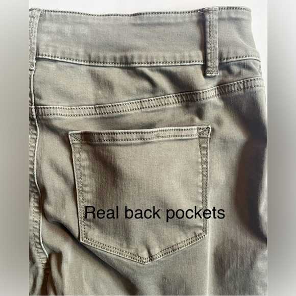 M Jeans by Maurices Dusty Olive Green High Rise Women's Jeans Large Short - Picture 14 of 16